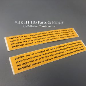 Caution Limited slip diff decals
